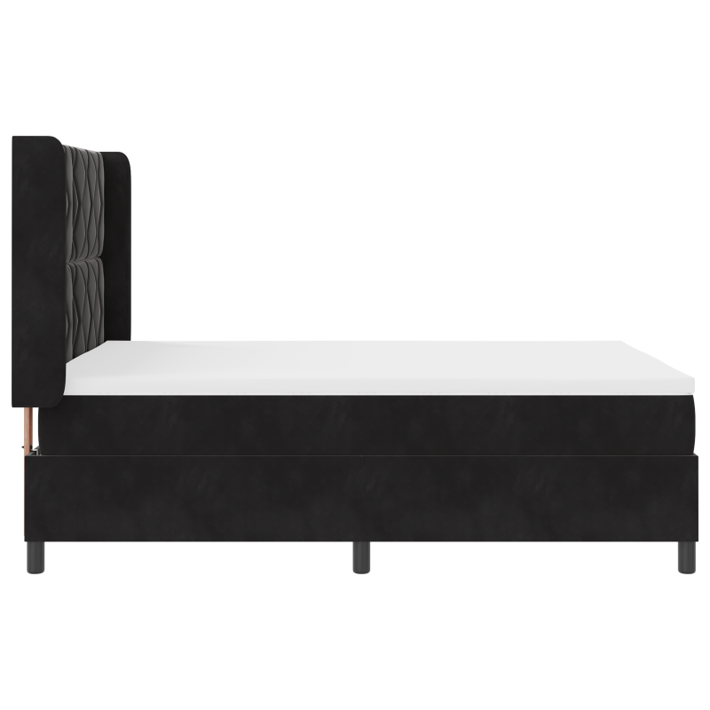 Boxspringbett mit Matratze & LED Schwarz 140x190 cm Samt