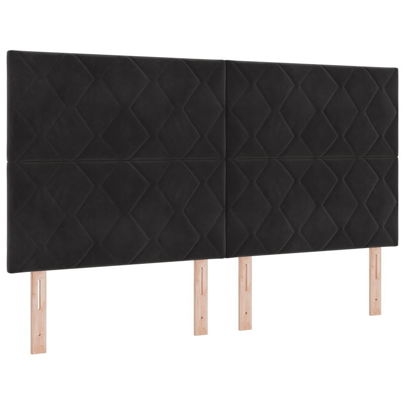 Boxspringbett mit Matratze & LED Schwarz 180x200 cm Velvet