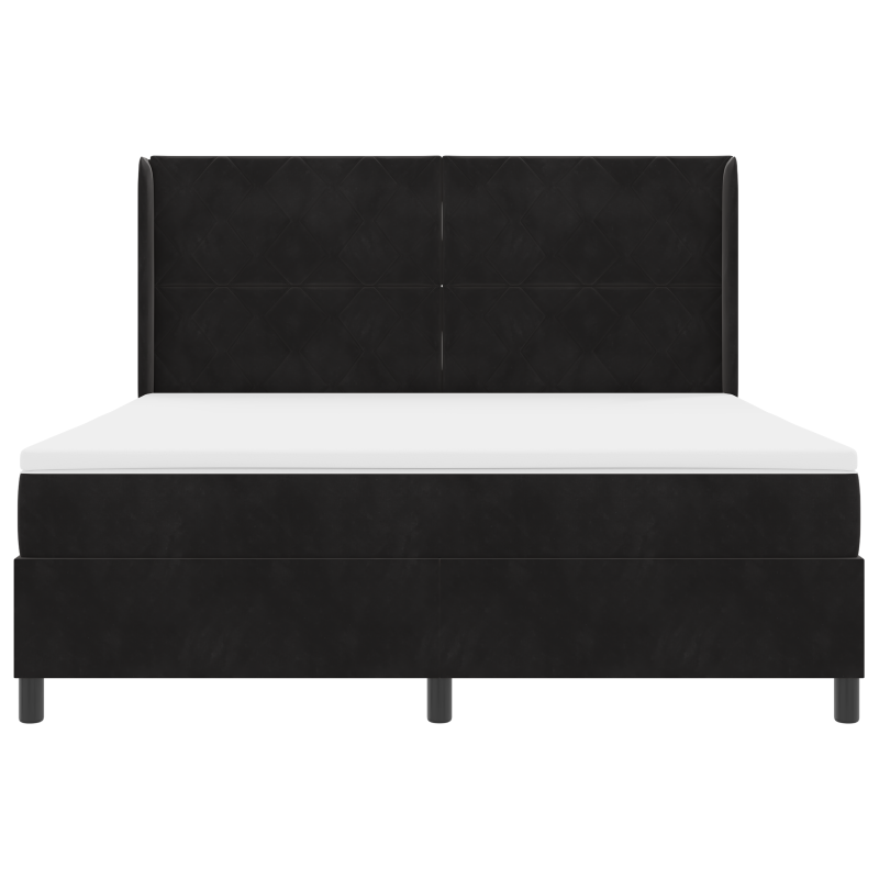 Boxspringbett mit Matratze & LED Schwarz 180x200 cm Velvet