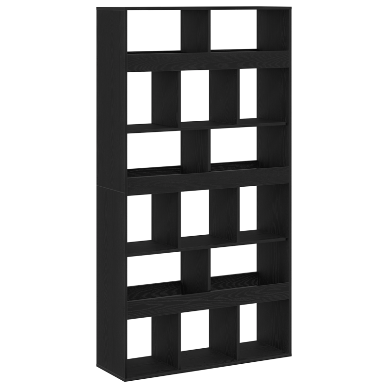 Raumteiler 2 Stück Schwarz Eiche 100x33x187,5 cm Holzwerkstoff