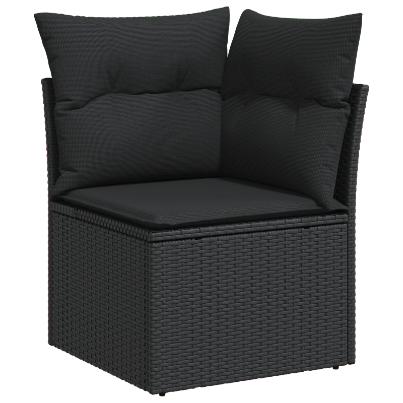 9-teiliges Garten-Sofa Set mit Kissen Braun Poly-Rattan