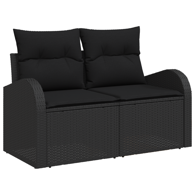 9-teiliges Garten Sofa Set mit Kissen, Braunes Poly-Rattan