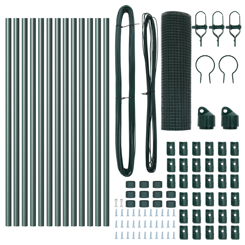 Zaunpfosten-Set Set von 2 Grün Metall 25 x 0,5 m Langlebig