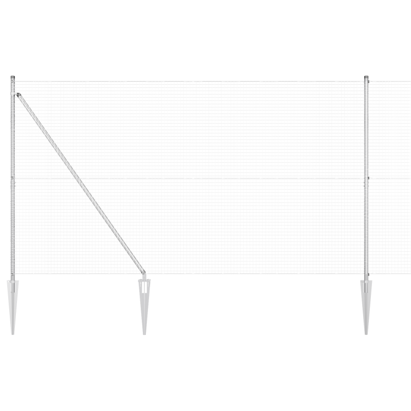 Drahtzaun mit 13 Spitzenpfosten 1,5x25 m verzinkter Stahl
