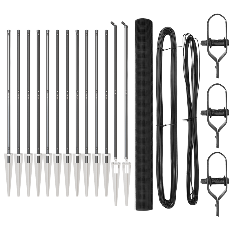 Geschweißter Drahtzaun mit 13 Spike-Posts Grau 1,5x25 m Stahl