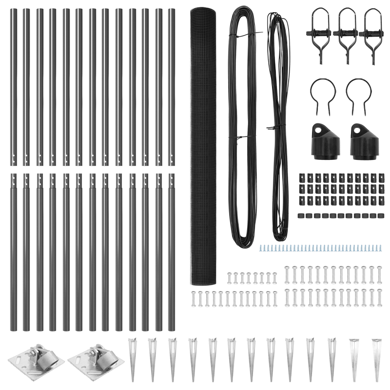 Geschweißter Drahtzaun mit 13 Spike-Posts Grau 1,5x25 m Stahl