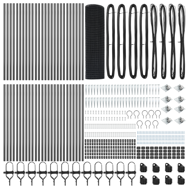 Schutzzaun mit 13 Spike-Posts Grau 0,8x100 m Stahl