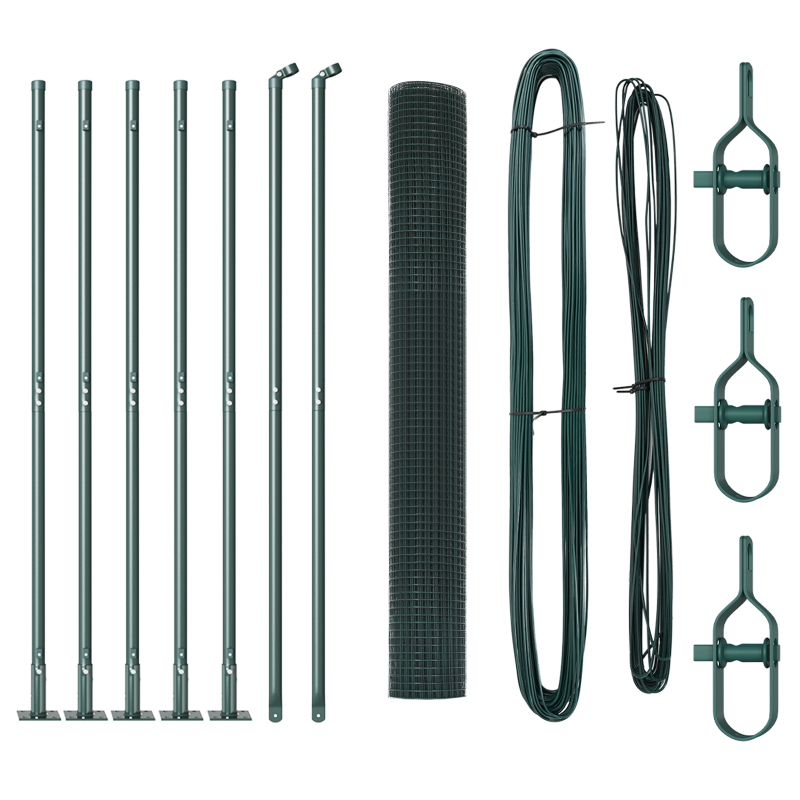 Zaunpfosten-Set Set aus 2 Grün Metall 10 x 1 m Langlebig