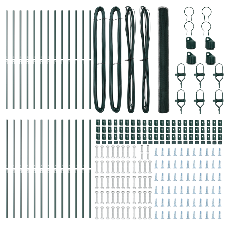 Sechseckzaun Grün 1.5x50 m Stahl
