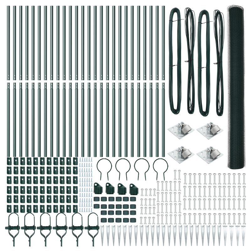 Sechseckzaun Grün 1,5x50 m Stahl