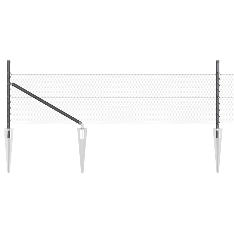 Sechseckzaun Grau 0,8x25 m Stahl