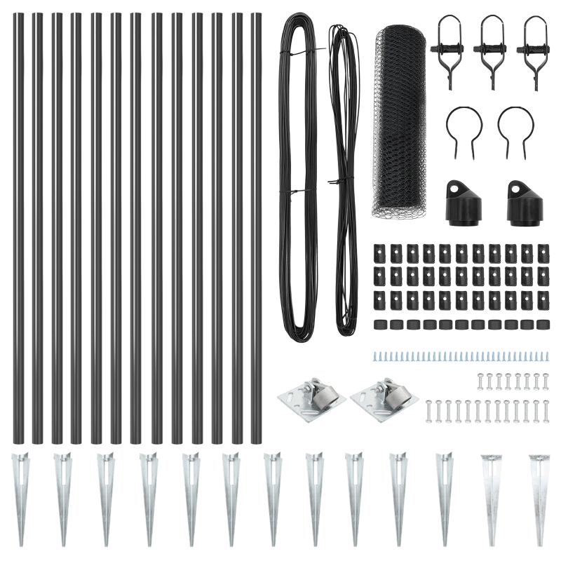 Sechseckzaun Grau 0,8x25 m Stahl