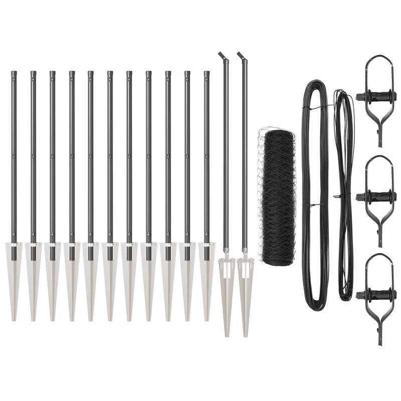Sechseckzaun Grau 0.8x25 m Stahl