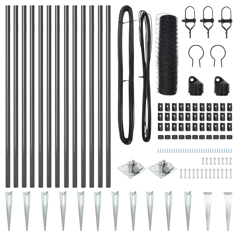 Sechseckzaun Grau 0,8x25 m Stahl
