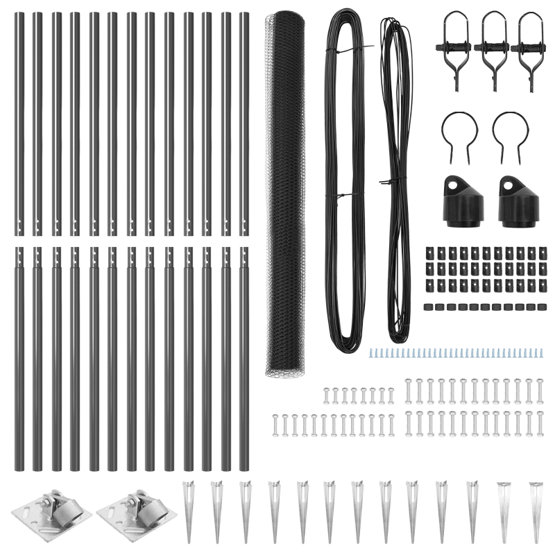Zaunset Set aus 2 Grau Metall 25 x 1,5 m Langlebig