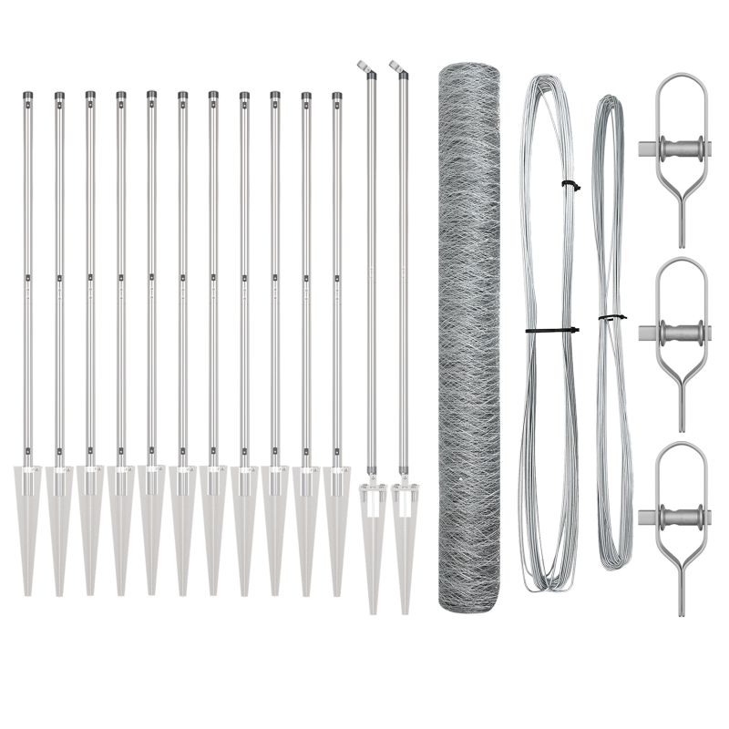 Zaun Set Set von 2 Verzinkter Stahl 25 x 1,2 m Langlebig
