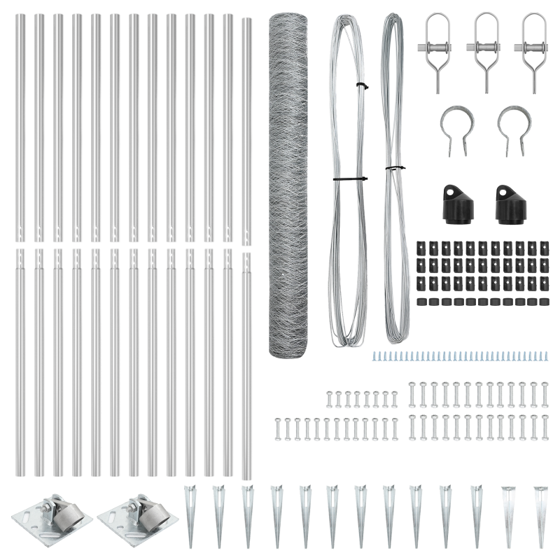 Zaun Set Set von 2 Verzinkter Stahl 25 x 1,2 m Langlebig