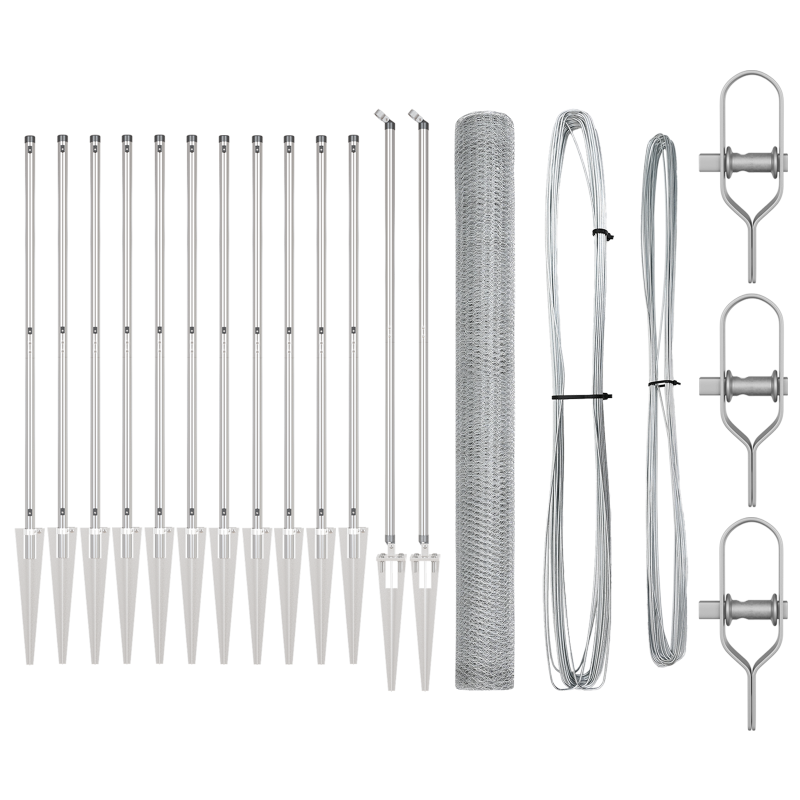 Zaunset Set aus 2 Verzinkter Stahl 25 x 1,5 m Langlebig