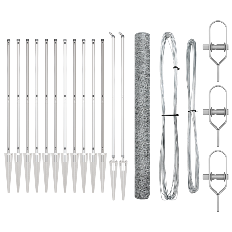 Zaun Set 2er Set Verzinkter Stahl 25 x 1,5 m Langlebig