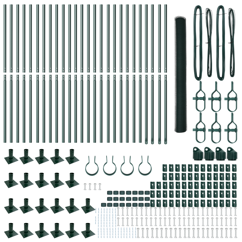 Hexagon-Zaun Grün 1,5x50 m Stahl