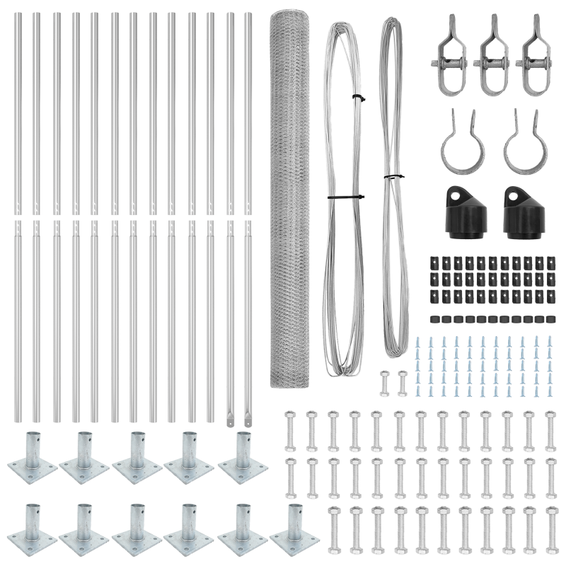 Zaunset Set aus 2 Verzinkter Stahl 25 x 1.5 m Langlebig Zaunset