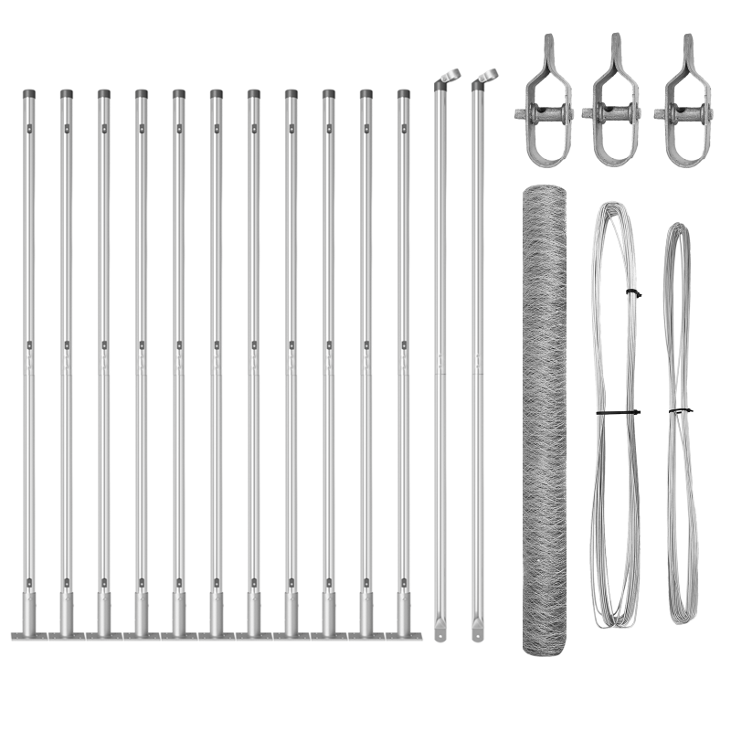 Zaun Set Set aus 2 Feuerverzinkter Stahl 25 x 1,5 m Langlebig