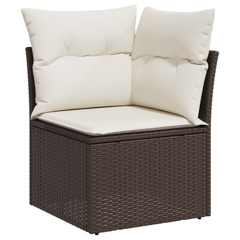 6-teiliges Garten-Sofaset mit Kissen Schwarz Poly-Rattan