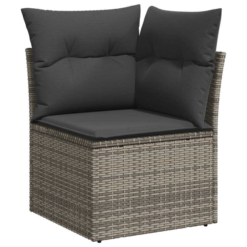 6-teiliges Garten-Sofaset mit Kissen Beige Poly Rattan Akazie