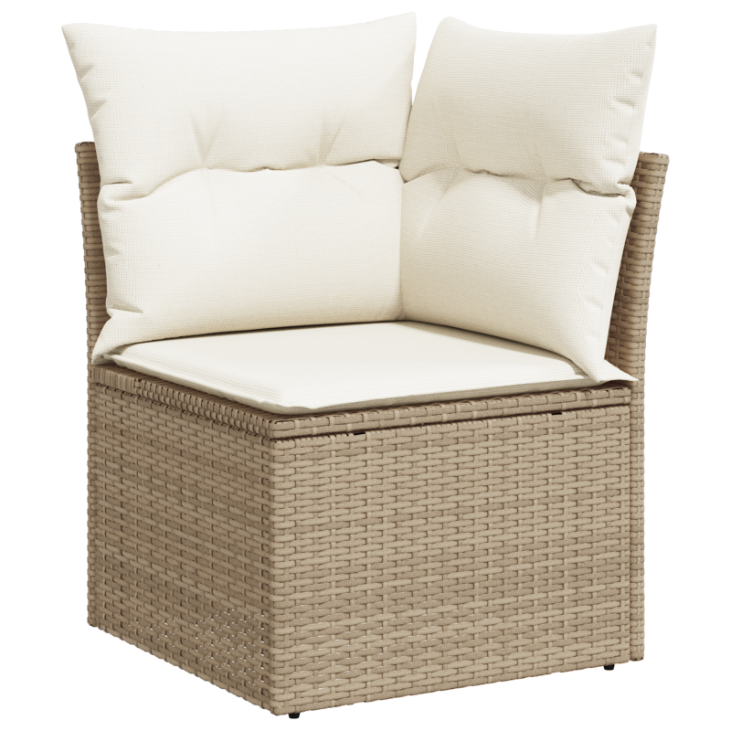 9-teiliges Garten-Sofa-Set mit Kissen in Beige