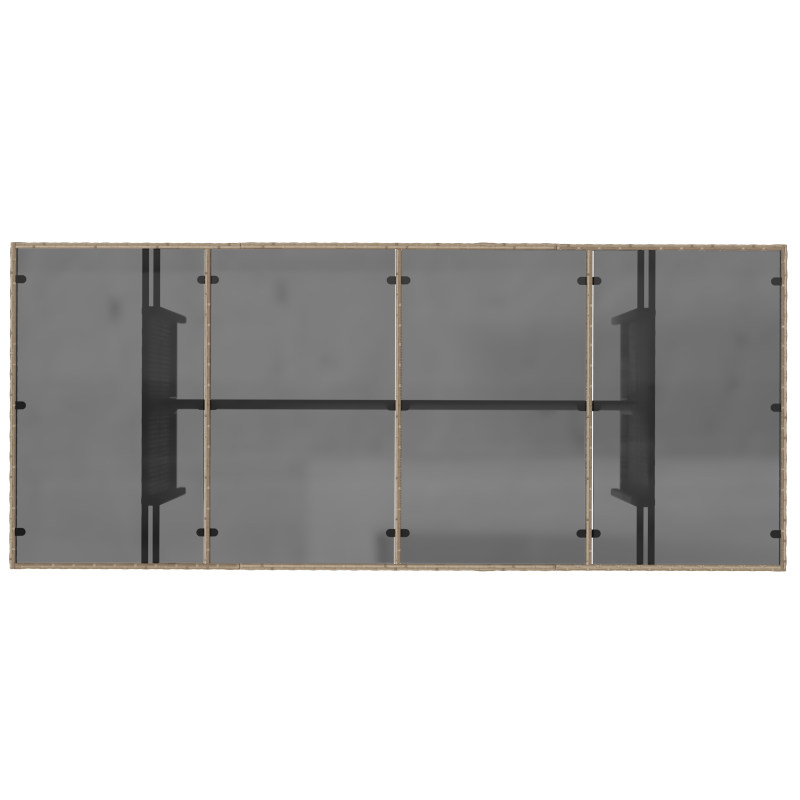 7-teilige Garten-Essgruppe Beiger Poly-Rattan