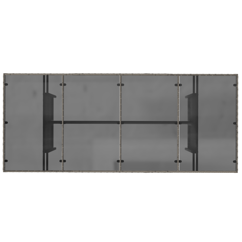 9-teiliges Garten-Esszimmer Set Grau Poly Rattan