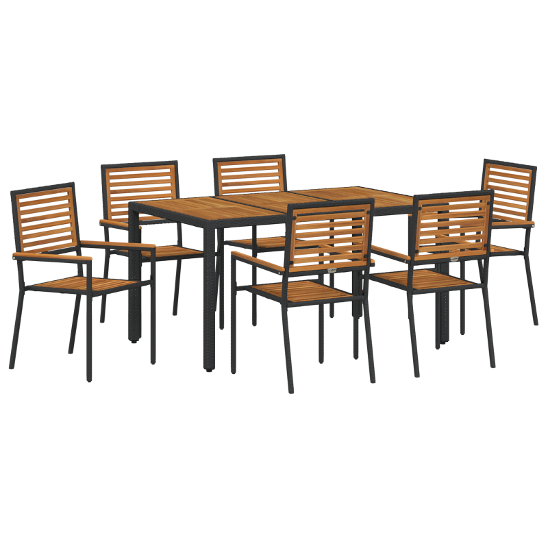9 teiliges Garten Sofa Set mit Kissen Braun Poly Rattan