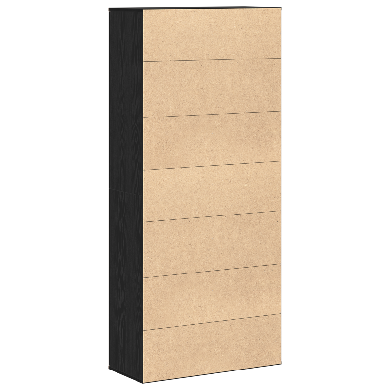 Highboard Schwarz Eiche 80x35x180 cm Holzwerkstoff