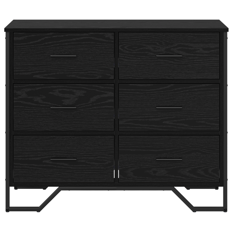 Kommode Schwarz-Eiche 91x35,5x74,5 cm Holzwerkstoff