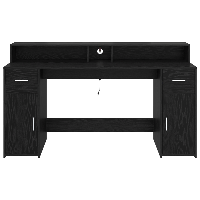 Schreibtisch Schwarz Eiche 160x55x91 cm Holzwerkstoff