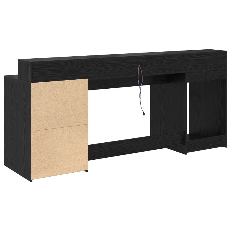 Schreibtisch Schwarz Eiche 200x55x91 cm Holzwerkstoff