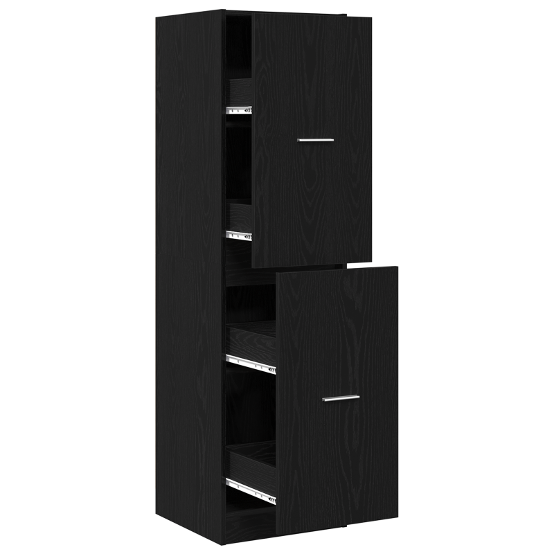 Apotheker-Schrank Schwarzes Eichenholz 40x41x144,5 cm Holzwerkstoff