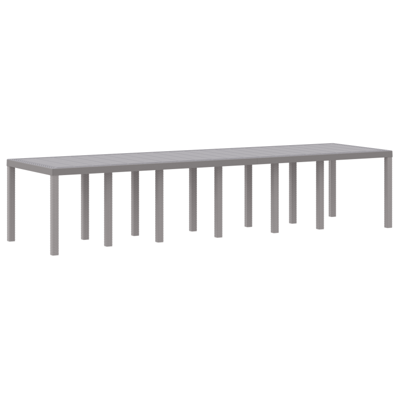 Gartentisch Hellgrau 350x100x73 cm Poly Rattan