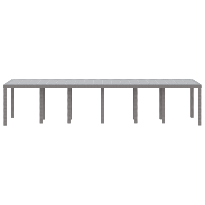 Gartentisch Hellgrau 350x100x73 cm Poly Rattan