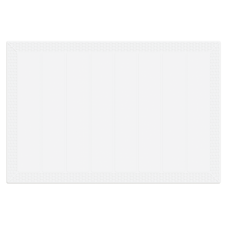 7-teiliges Garten-Esszimmer-Set mit Kissen Weiß Poly-Rattan