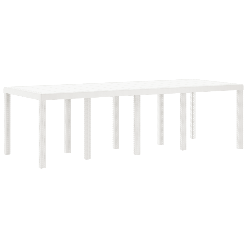 11-teiliges Garten-Essensemble Weiß Poly-Rattan