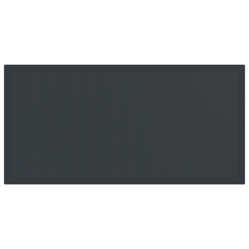 7-teiliges Garten Esstischset mit Kissen Anthrazit Poly Rattan