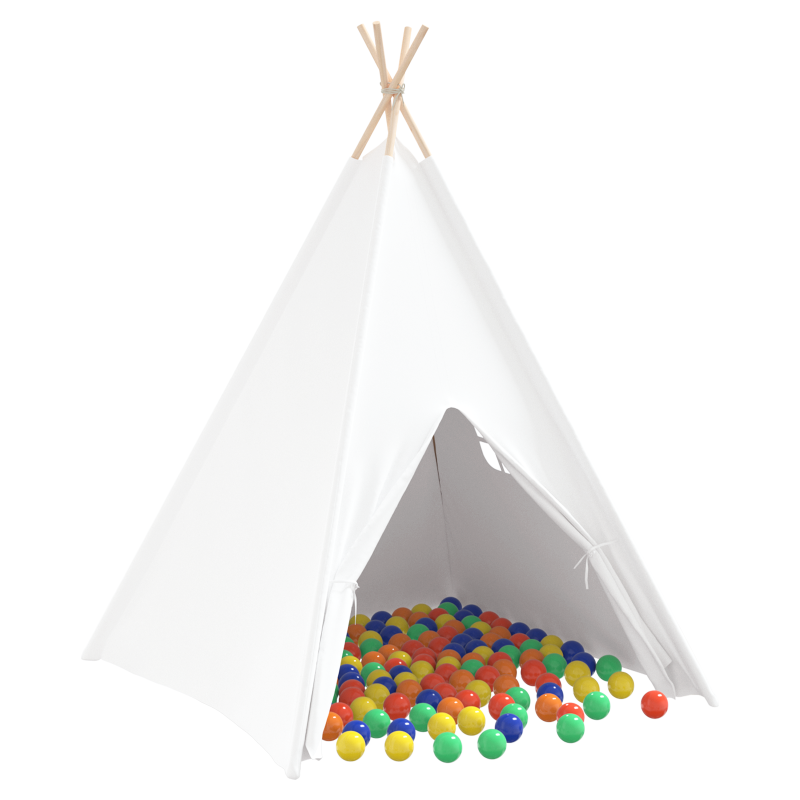 Kinder Teepee Zelt mit Tasche Pfirsich & Spielbälle Haut Weiß