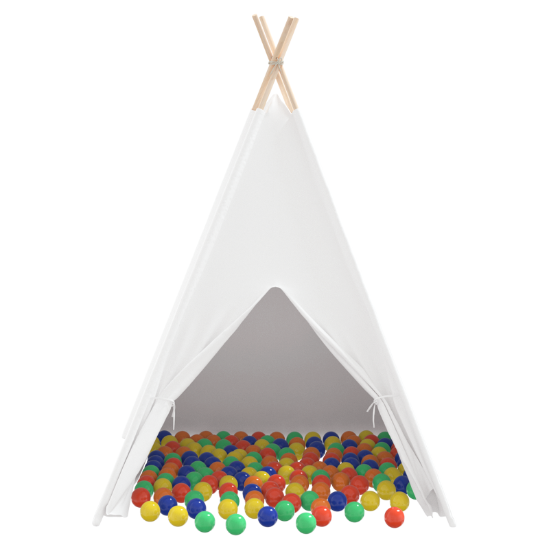 Kinder Teepee Zelt mit Tasche Pfirsich & Spielbälle Haut Weiß