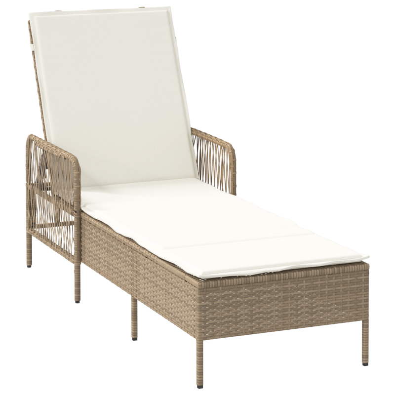9-teiliges Garten Sofaset mit Kissen Beige Poly Rattan Akazie