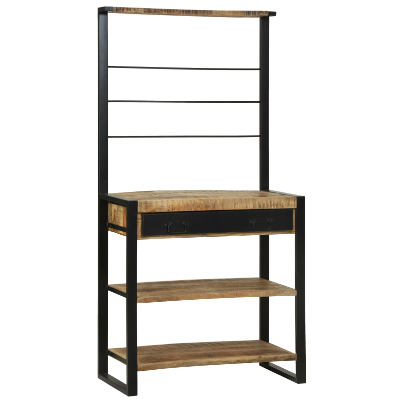 Küchenregal 80x40x160 cm aus massivem Akazienholz