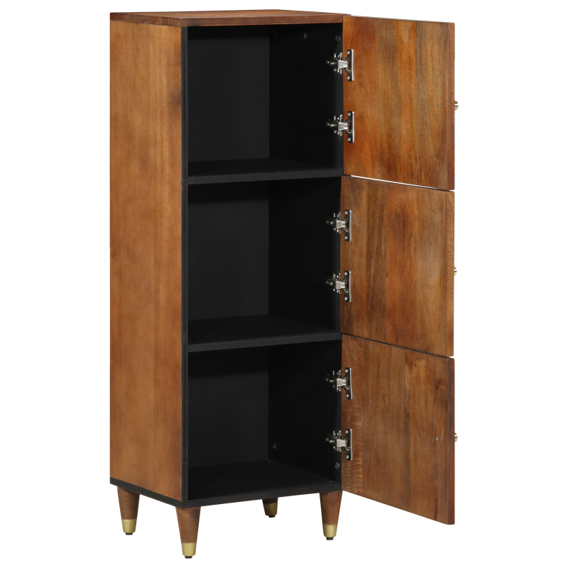 Highboard Honigbraun mit goldenen Akzenten Massivholz Mango