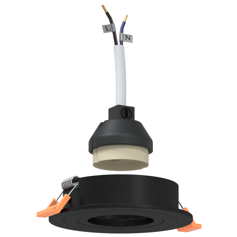 Einbaustrahler 24 Stk. Rund GU10 Schwarz Ø91 mm