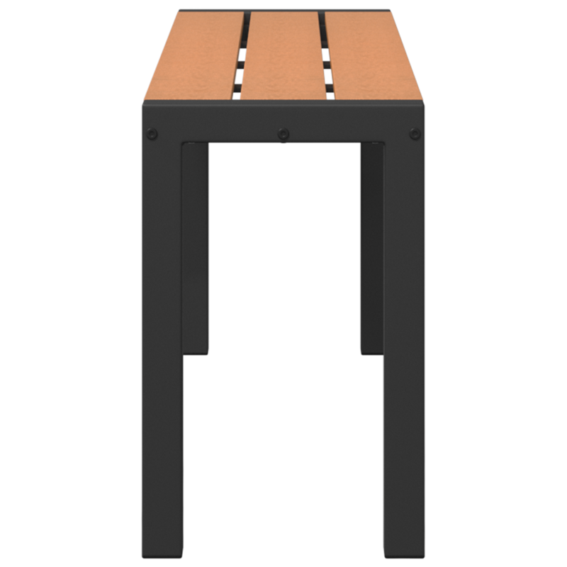 Gartenbank 100 cm aus Stahl und WPC in Braun und Schwarz