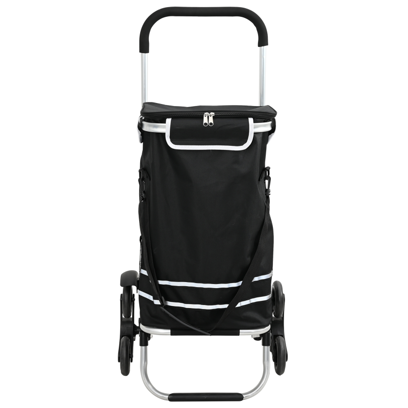 Einkaufswagen mit Treppensteiger Schwarz 40 L